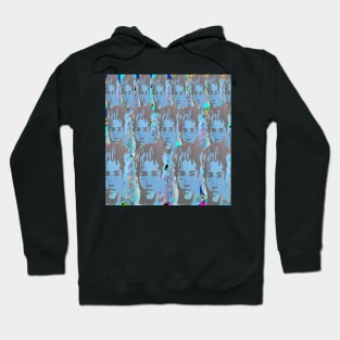 blue graffiti faces by LowEndGraphics Hoodie